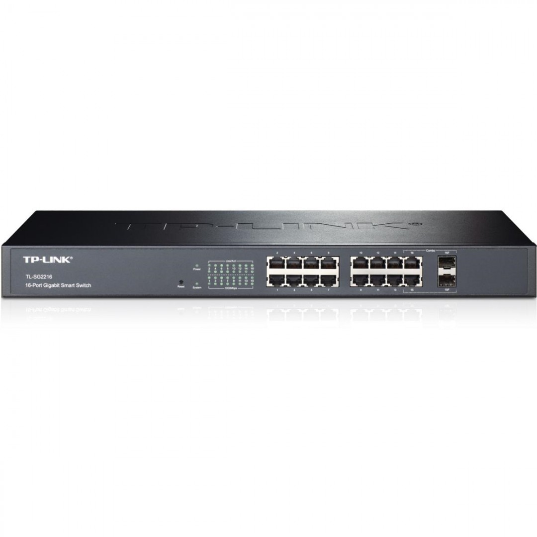 TP-LINK 16port TL-SG2216 GIGABIT 2X SFP Yönetilebilir Switch RackMount