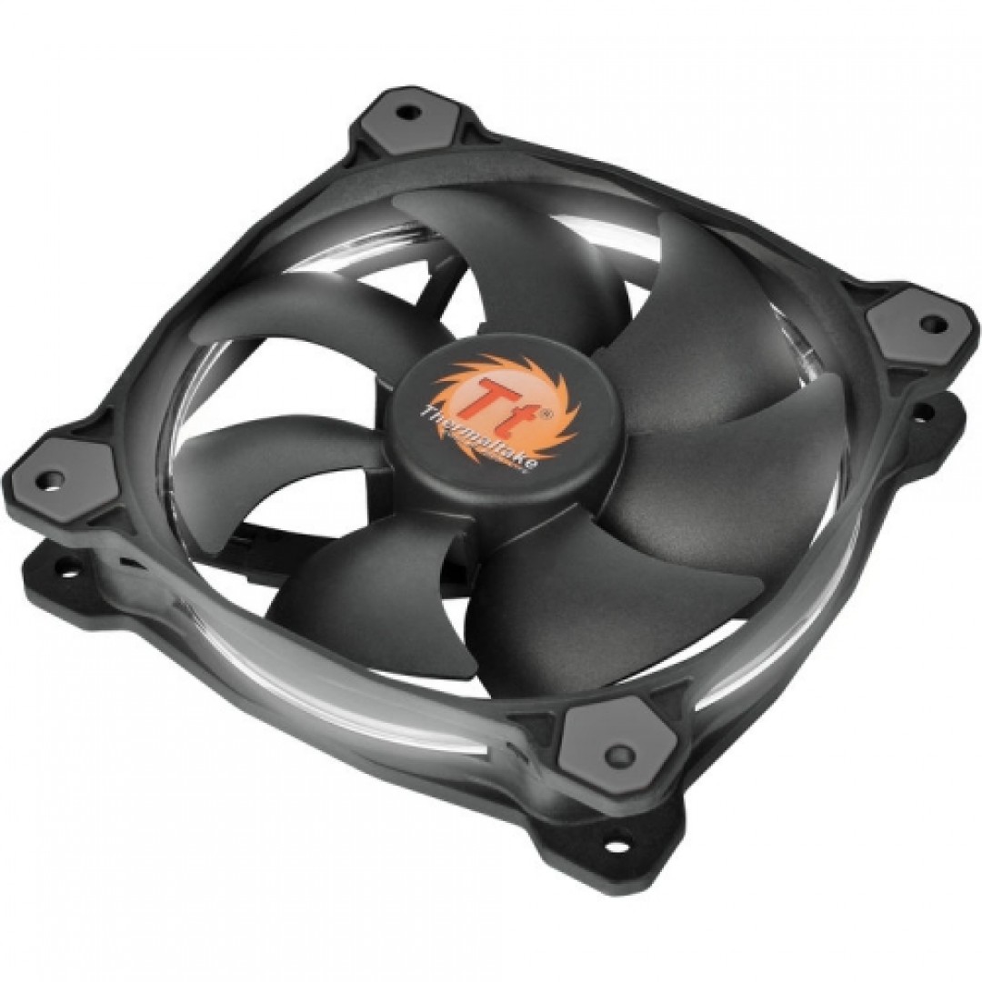 Thermaltake Riing 120mm Beyaz Halka Ledli Titreşimsiz Kasa ve Radyatör Fan