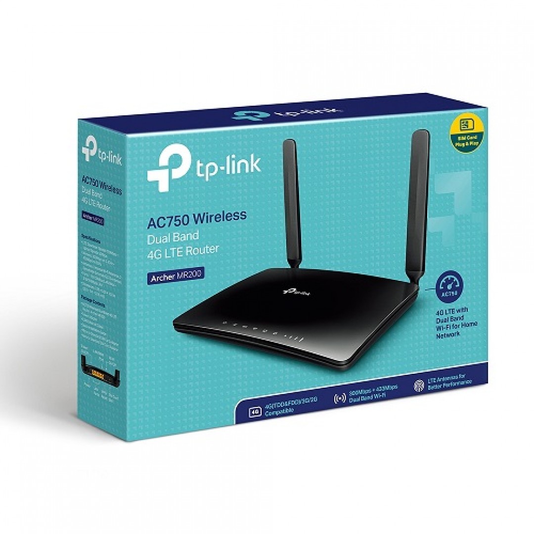 TP-LINK ARCHER MR200 750mbps AC750 Dual Band EV Ofis Tipi 4G LTE Router