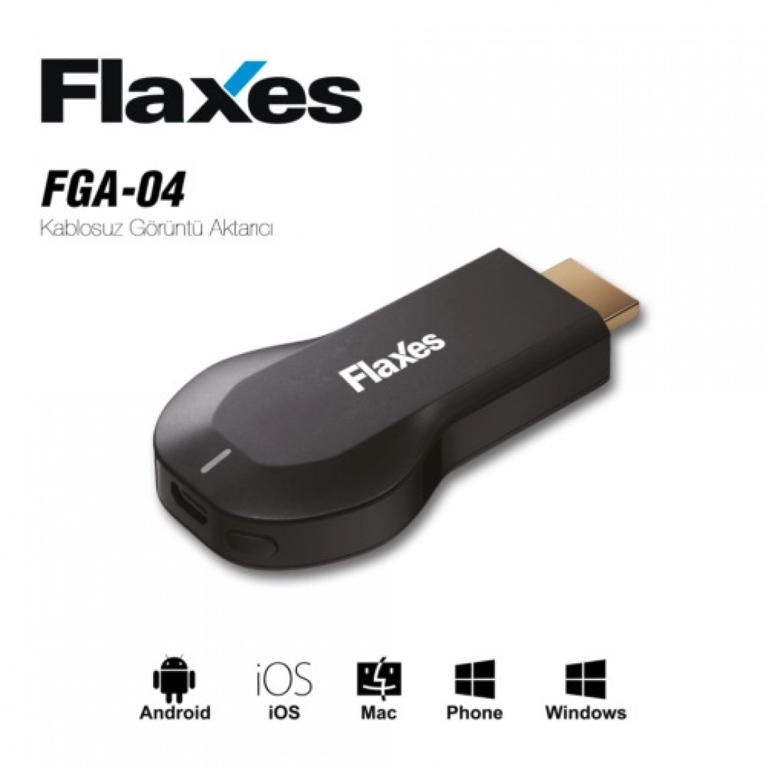 FLAXES FGA-04 USB,HDMI Kablosuz Görüntü Aktarıcı Siyah