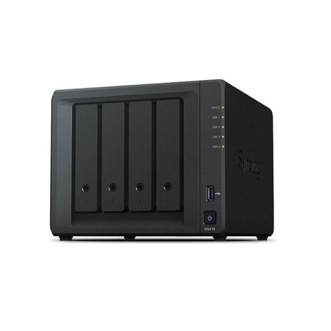 SYNOLOGY 4x DS418 Realtek QC 1.4ghz 2gb 2x Glan USB 3.0 Raid Nas Server (Disksiz) (56tb Kapasite) 2x IP Kamera Desteği