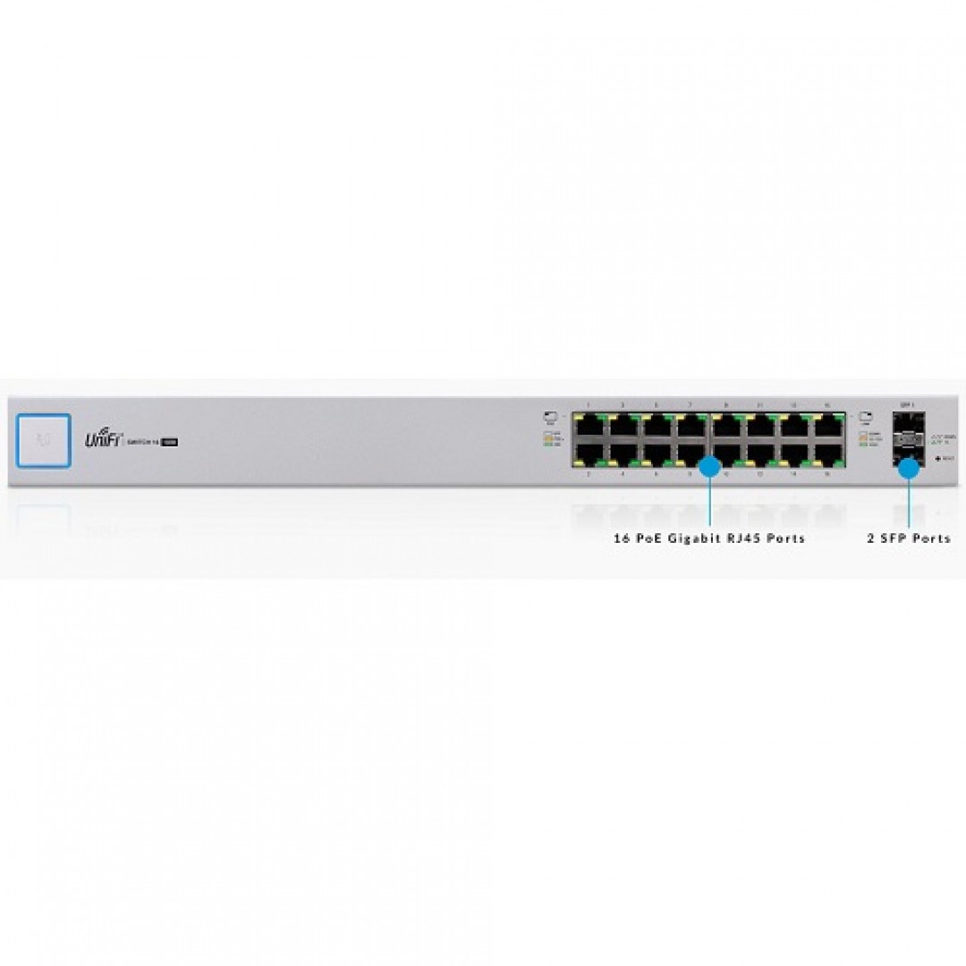 UBIQUITI (UBNT) 16port 150w FULL PoE US-16-150W GIGABIT 2X SFP Yönetilebilir Switch