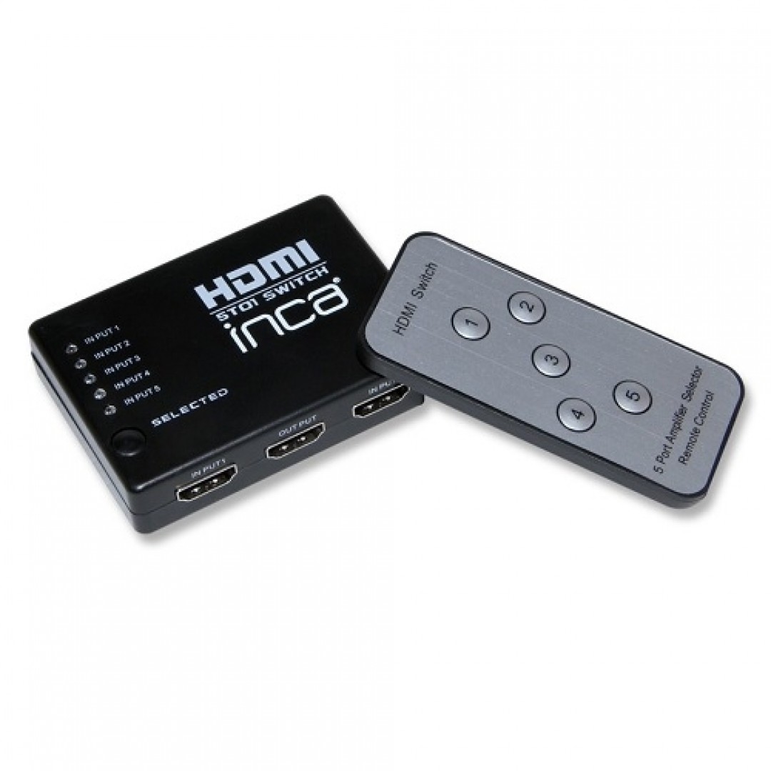 INCA 5port IHSK-05 5port HDMI (giriş) 1port HDMI (çıkış) 1920x1200 HDMI Switch