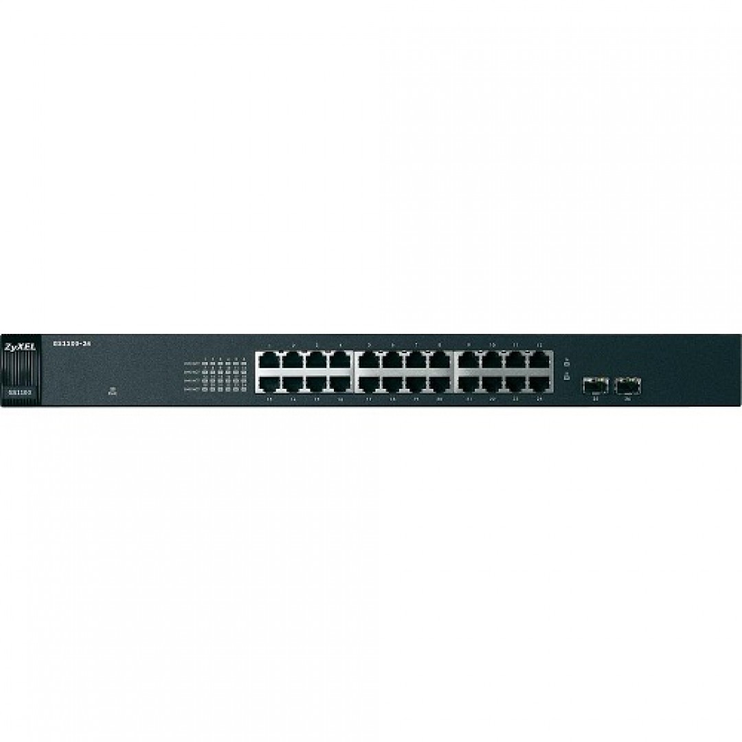 ZyXEL 24port GS1100-24 GIGABIT 2X SFP Yönetilemez Switch RackMount