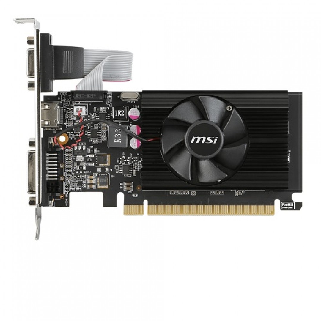 MSI 1gb GT710 1GD3-LP DDR3 64bit HDMI DVI 16X (PCIe 2.0) 19w 250w 1.6ghz 678 (PassMark Puanı) Fansız