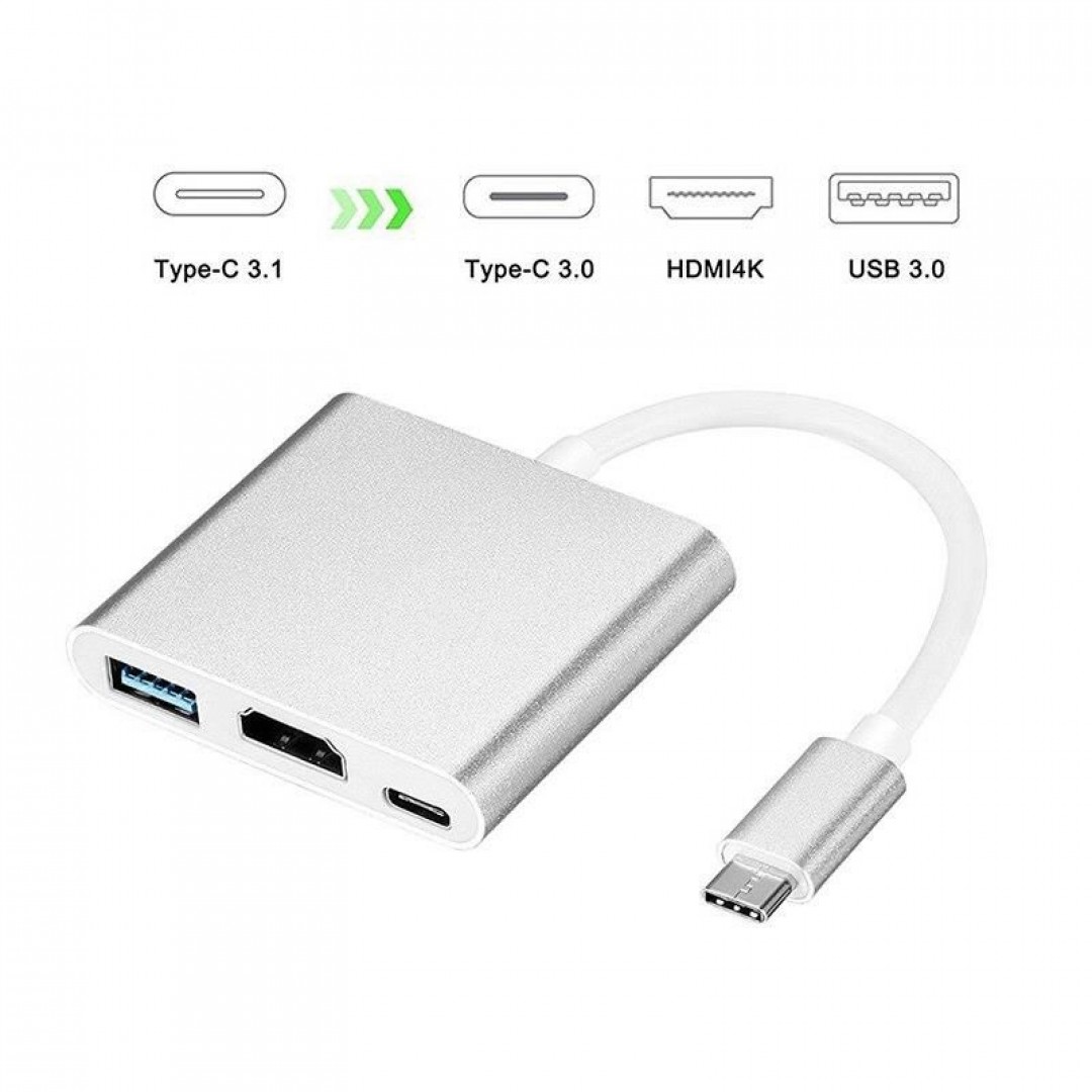 CODEGEN 0.15metre CDG-CNV39 Type-C & HDMI,USB 3.0,Type-C Çevirici Adaptör Gümüş 1080p