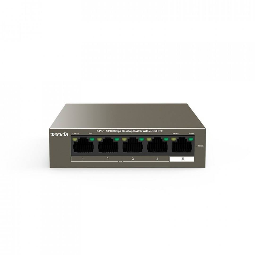 TENDA 5port 63w 4port PoE TEF1105P-4-63W 10/100 Yönetilemez Switch