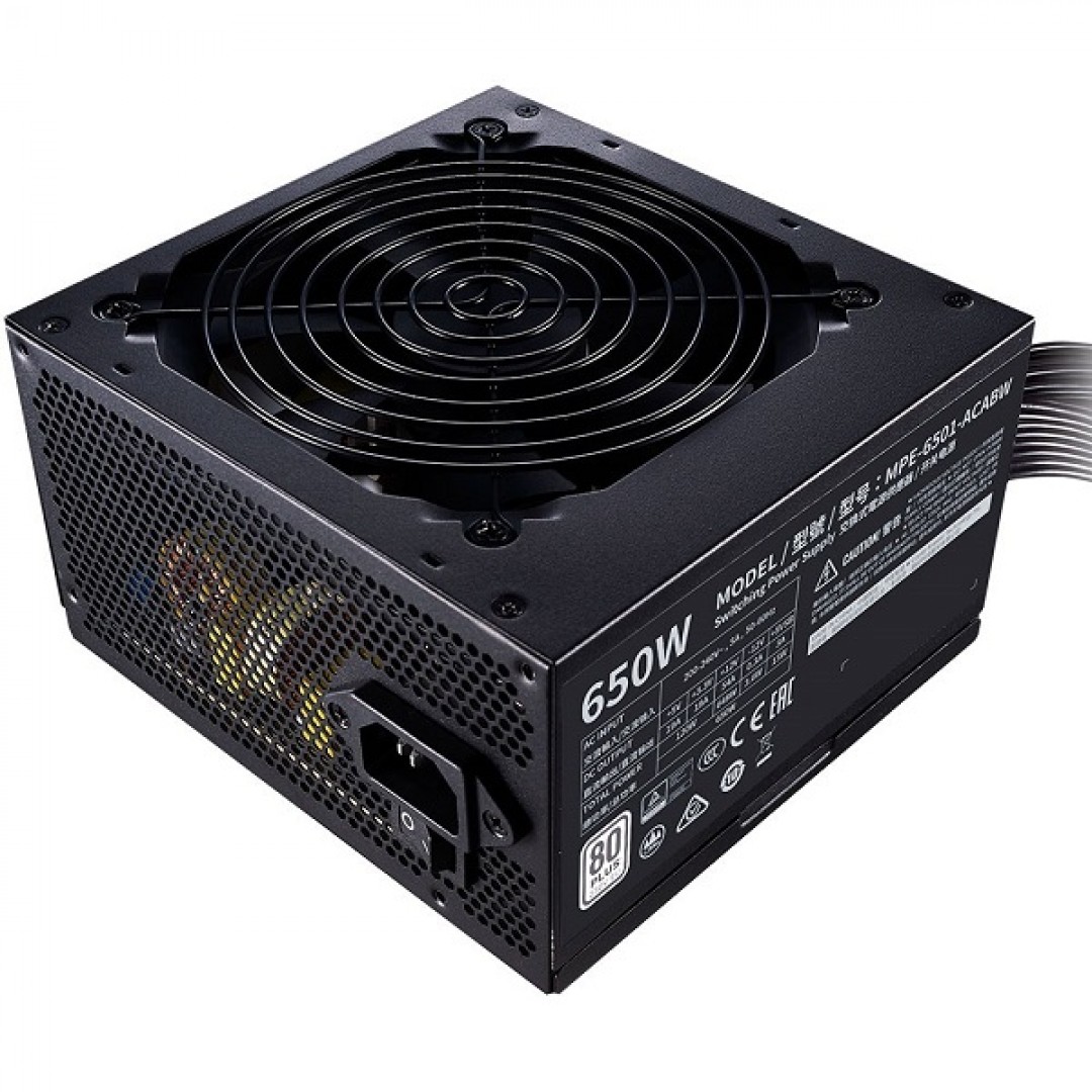 COOLERMASTER 650W 80+ MWE MPE-6501-ACABW-EU 12CM FANLI APFC POWER SUPPLY