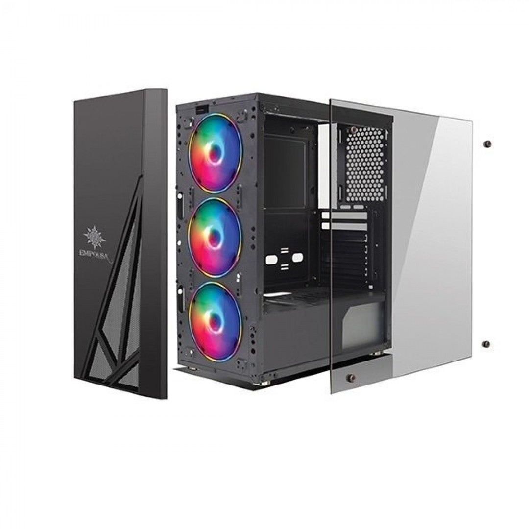 INCA POWERSIZ EMG-49JX 4x 12cm RGB Fan GAMING ATX KASA SİYAH