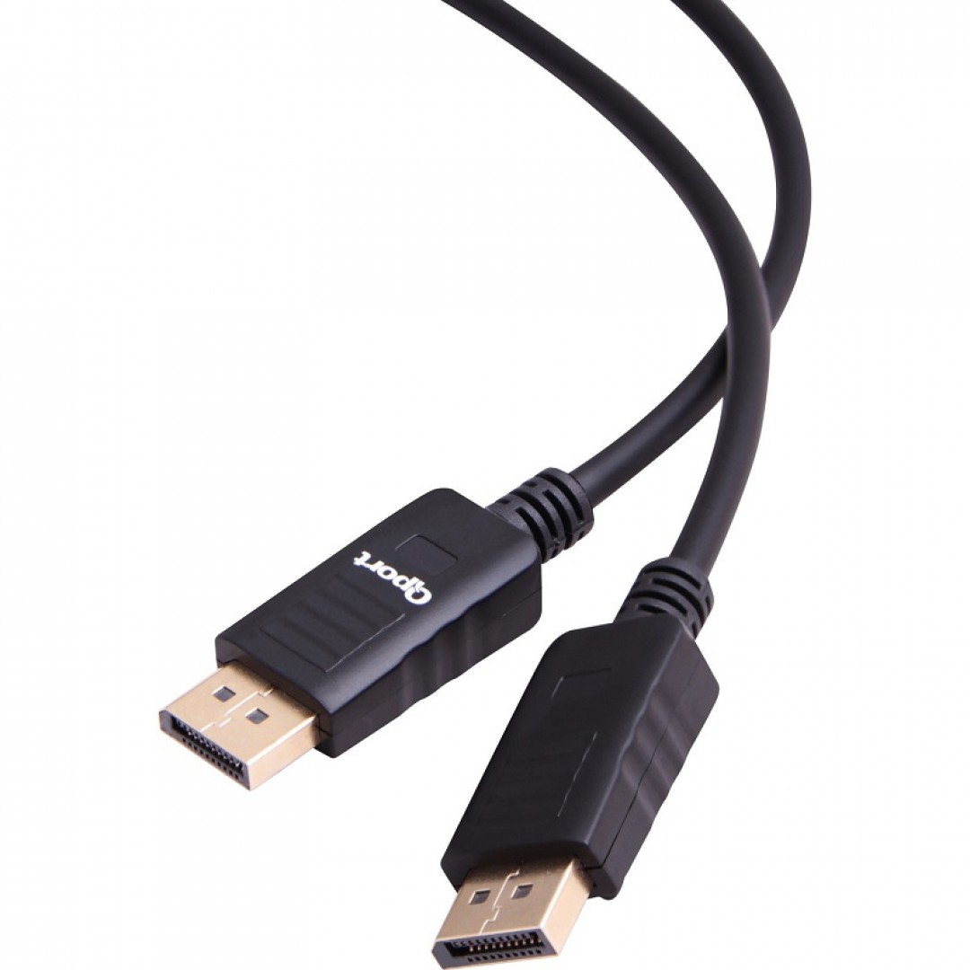 QPORT 1.8metre Q-DP01 DisplayPort & DisplayPort Görüntü Adaptörü Siyah