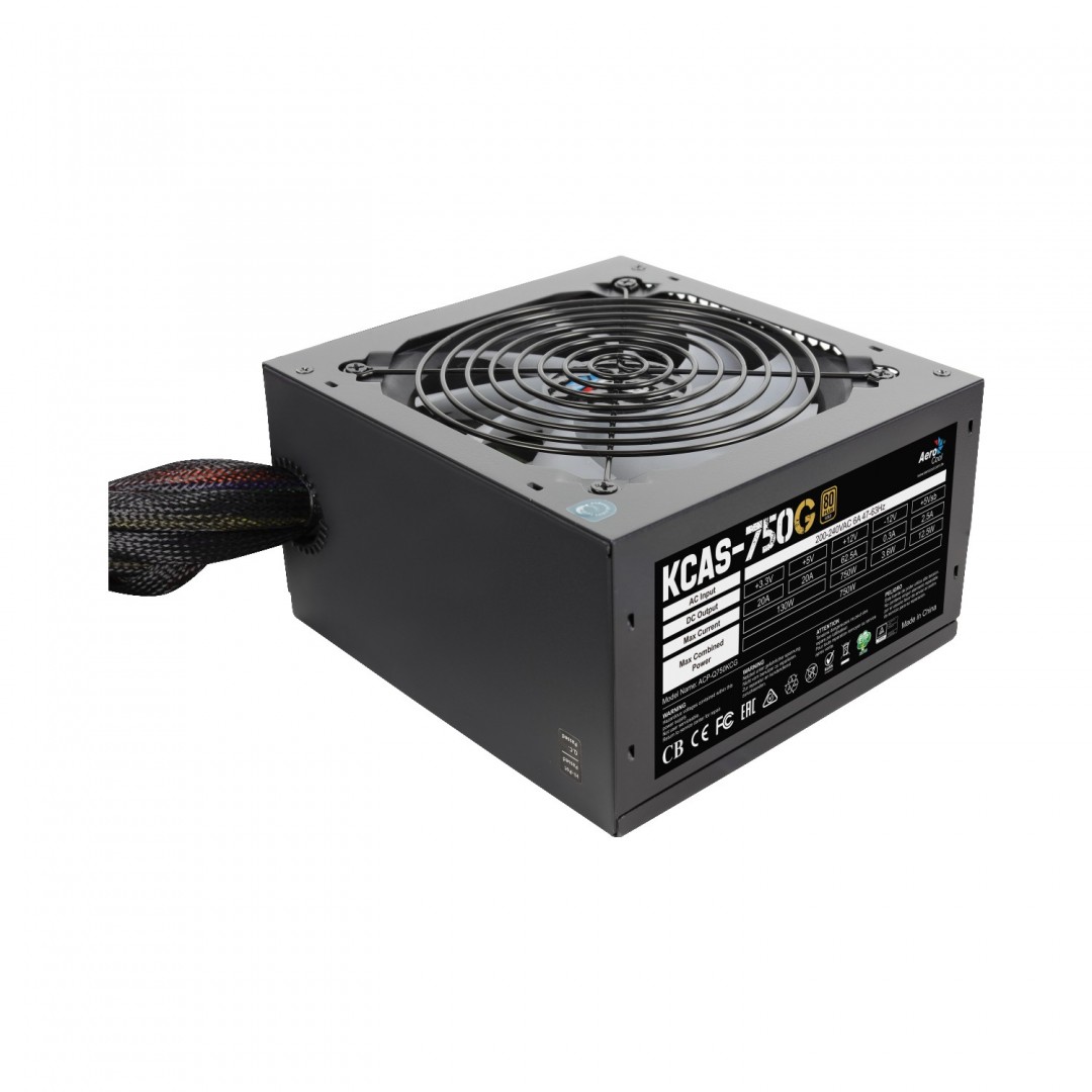 AEROCOOL 750W 80+ Gold KCAS RGB AE-KCAS750RGB 12CM FANLI APFC POWER SUPPLY