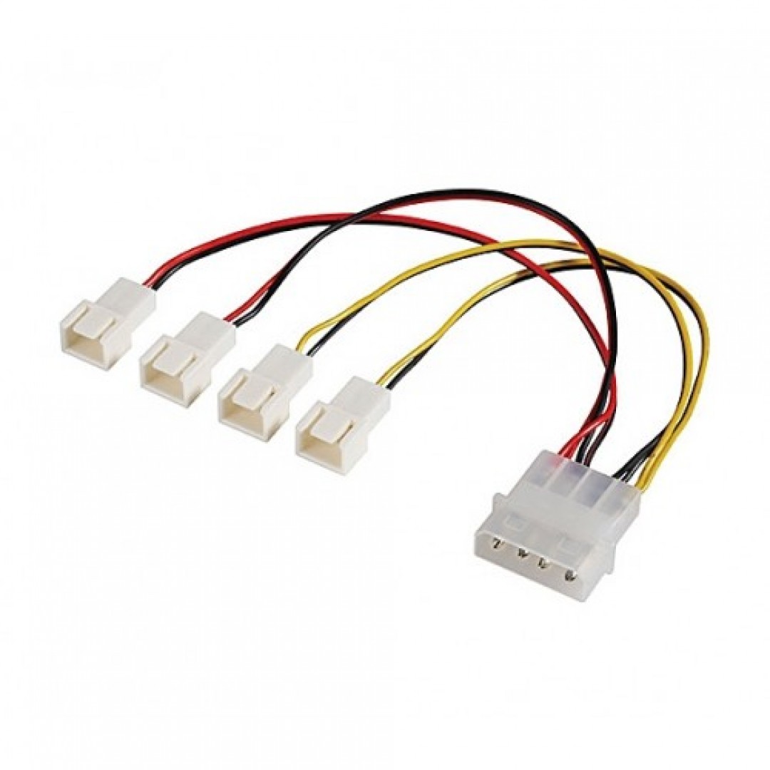 Akasa CB001 Molex/4x3-Pin Hız Düşürme Özellikli Fan Çoklayıcı AK-CB001