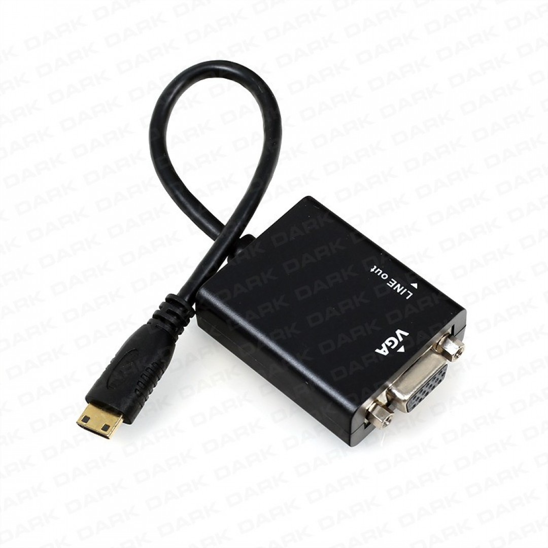 Dark mini HDMI - VGA ve SES Aktif Dijital- Analog Dönüştürücü