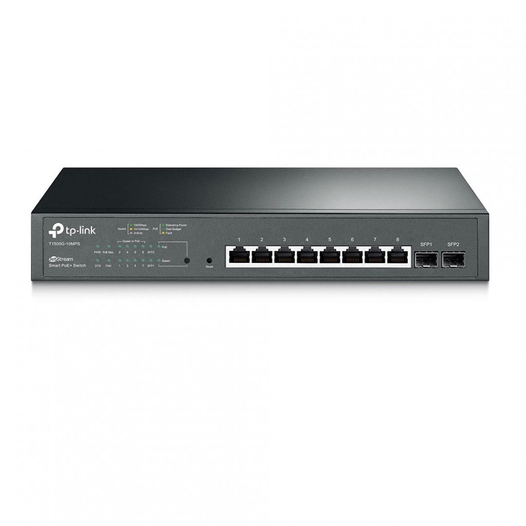 TP-LINK 8port 116w FULL PoE T1500G-10MPS GIGABIT 2X SFP Yönetilebilir Switch