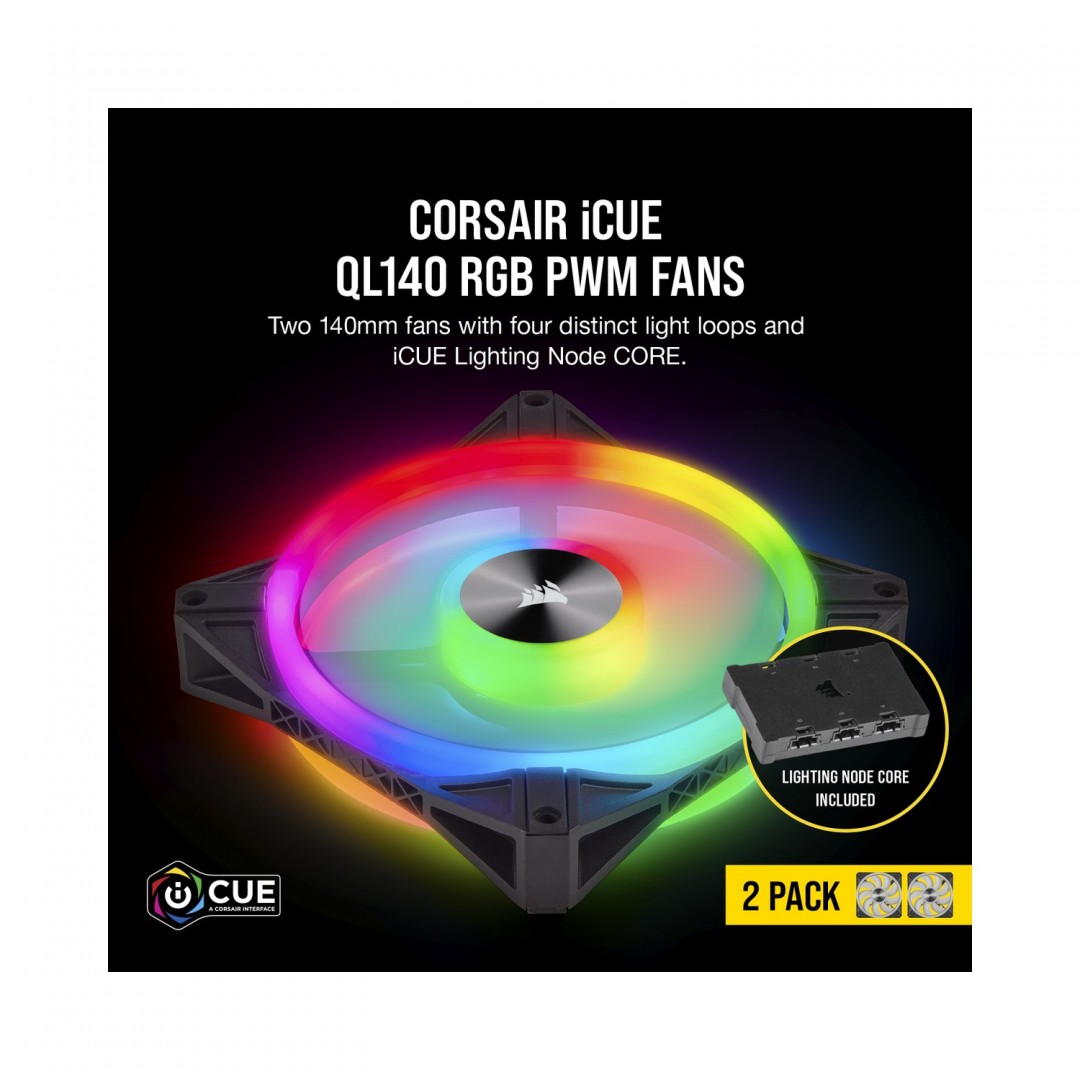 CORSAIR 14CM iCUE QL140 CO-9050100-WW RGB KASA FANI 2-Lİ SET