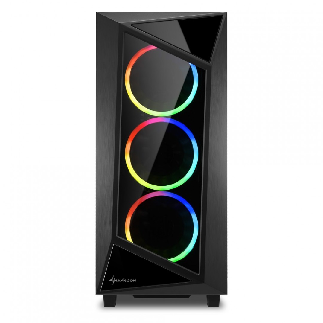 SHARKOON POWERSIZ REV200 3X ARGB FANLI GAMING MID-TOWER KASA