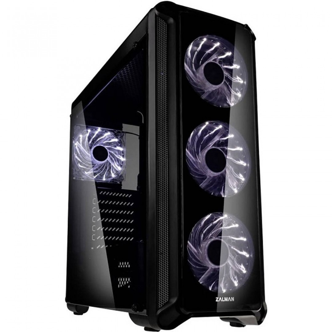 ZALMAN mid Tower Powersiz Gaming i3 EDGE ATX PC Kasası Pencereli Siyah