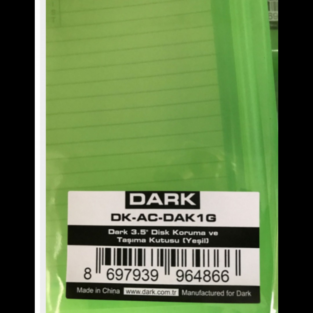 Dark 3.5" Disk Koruma ve Taşıma Kutusu (Yeşil)