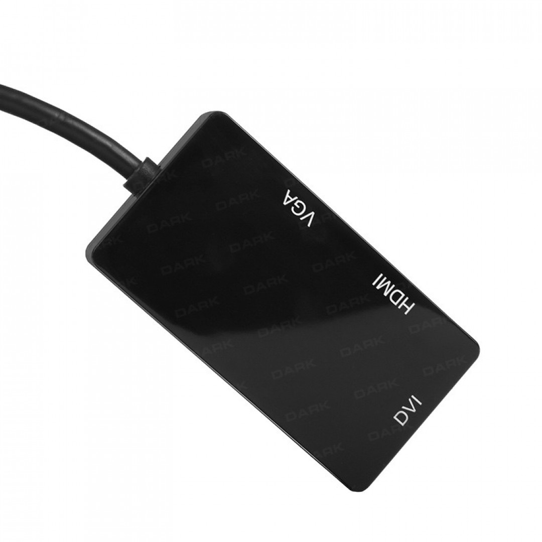 Dark Mini Pisplay Port-VGA/DVI/HDMI DÃ¶nÃ¼ÅŸtÃ¼rÃ¼cÃ¼