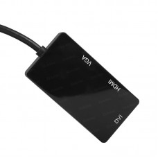 Dark Mini Pisplay Port-VGA/DVI/HDMI DÃ¶nÃ¼ÅŸtÃ¼rÃ¼cÃ¼