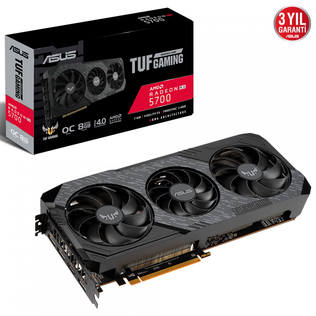 ASUS 8GB RX5700 TUF 3 RX5700-O8G-EVO-GAMING GDDR6 256bit HDMI DP PCIE 16X v4.0