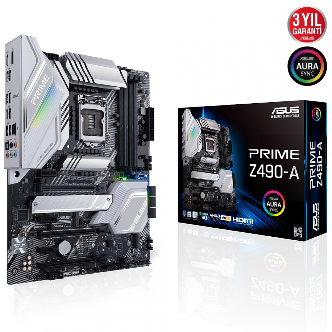 ASUS Z490 PRIME Z490-A DDR4 SATA3 M2 PCIe NVME HDMI DP 2.5G LAN 16X PCIe v3.0 1200p ATX