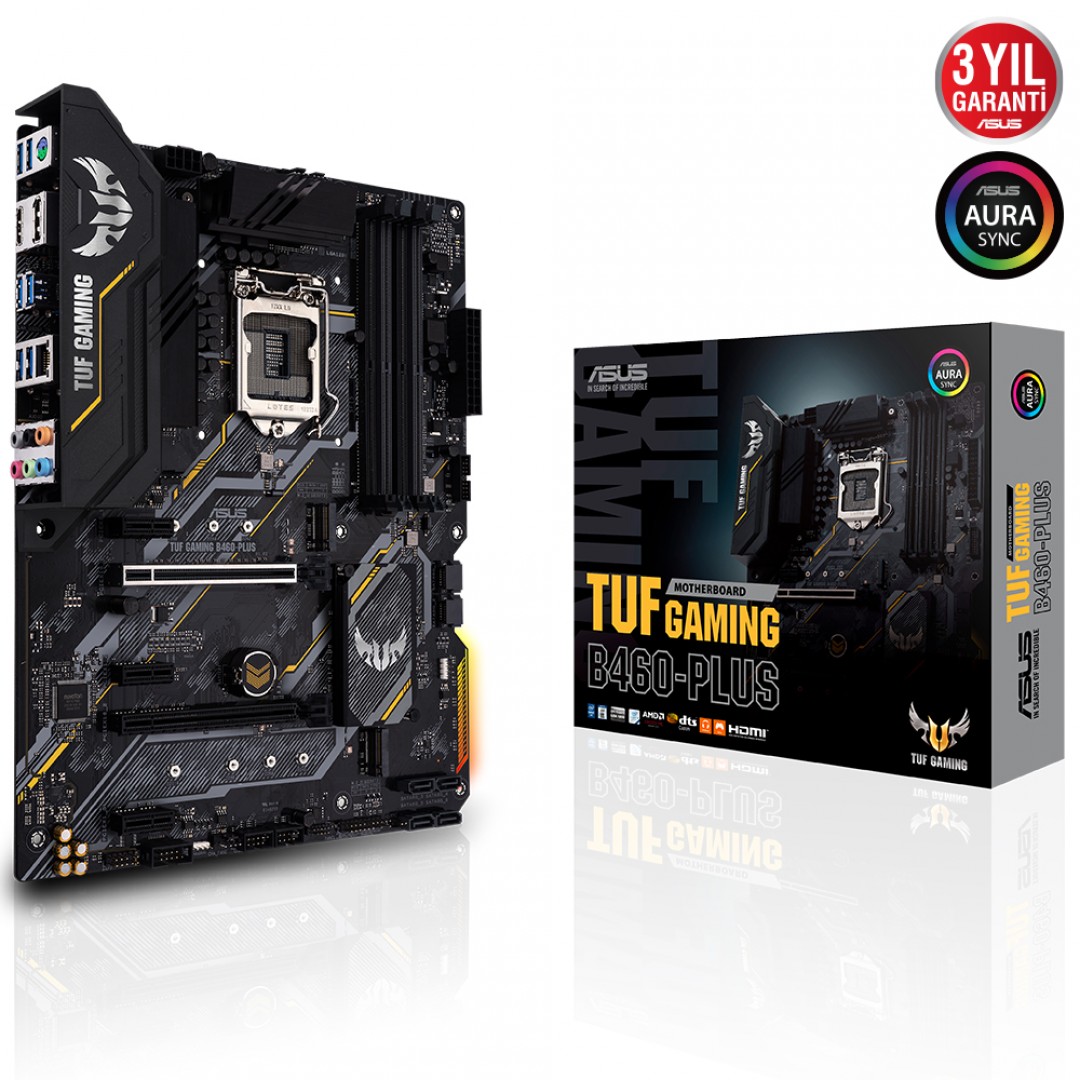 ASUS TUF GAMING B460-PLUS DDR4 SATA3 M2 PCIE NVME HDMI DP PCIe 16X v3.0 1200p ATX