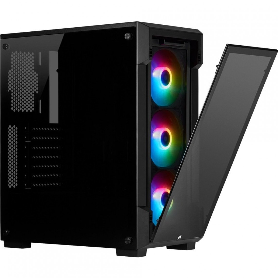 CORSAIR POWERSIZ ICUE 220T CC-9011190-WW 3X RGB FANLI GAMING MID-TOWER KASA SİYAH