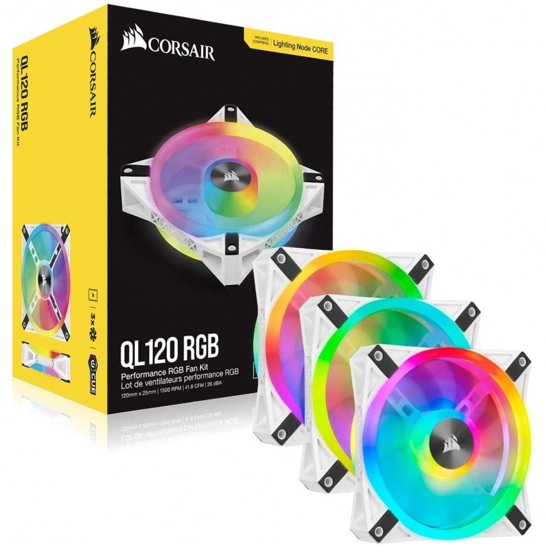 CORSAIR 12CM iCUE QL120 CO-9050104-WW RGB KASA FANI KONTROLCU - 3-LÜ SET