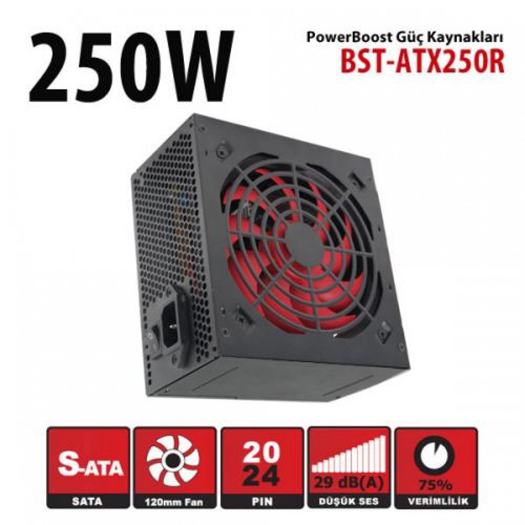 POWERBOOST 250W BST-ATX250R 12CM FANLI POWER SUPPLY