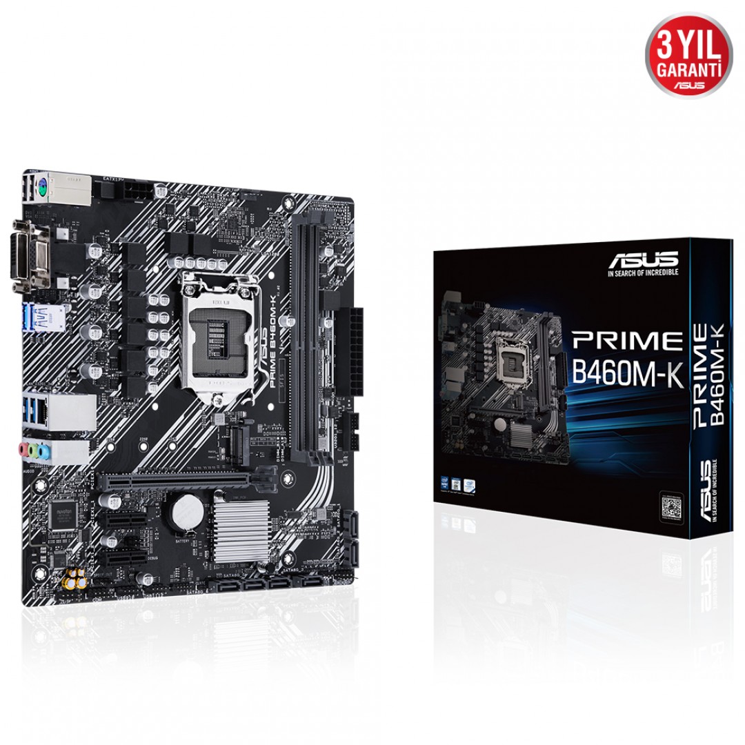 ASUS PRIME B460M-K DDR4 SATA3 M2 PCIe NVME DVI PCIe 16X v3.0 1200p