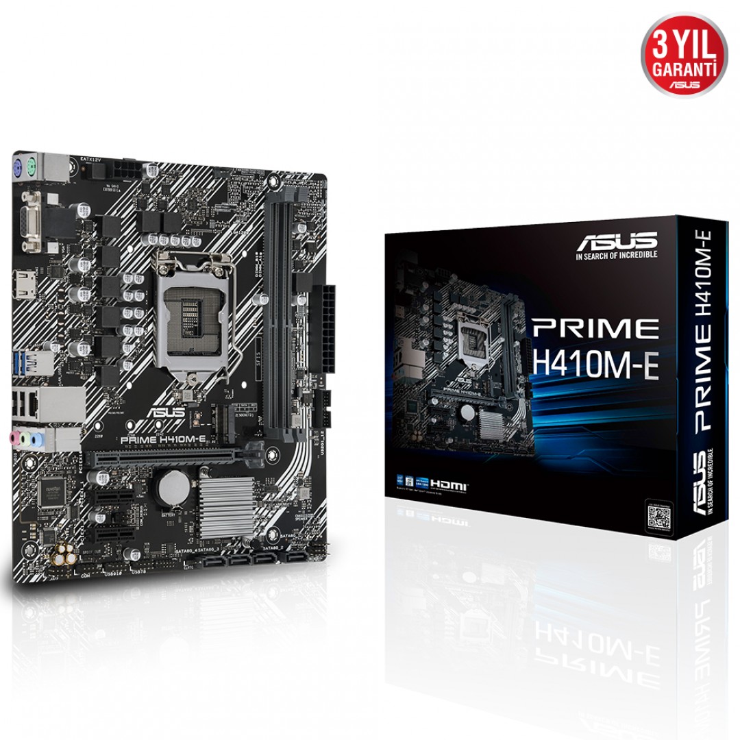 ASUS PRIME H410M-E DDR4 SATA3 M2 PCIe NVME HDMI PCIe 16X v3.0 1200p mATX