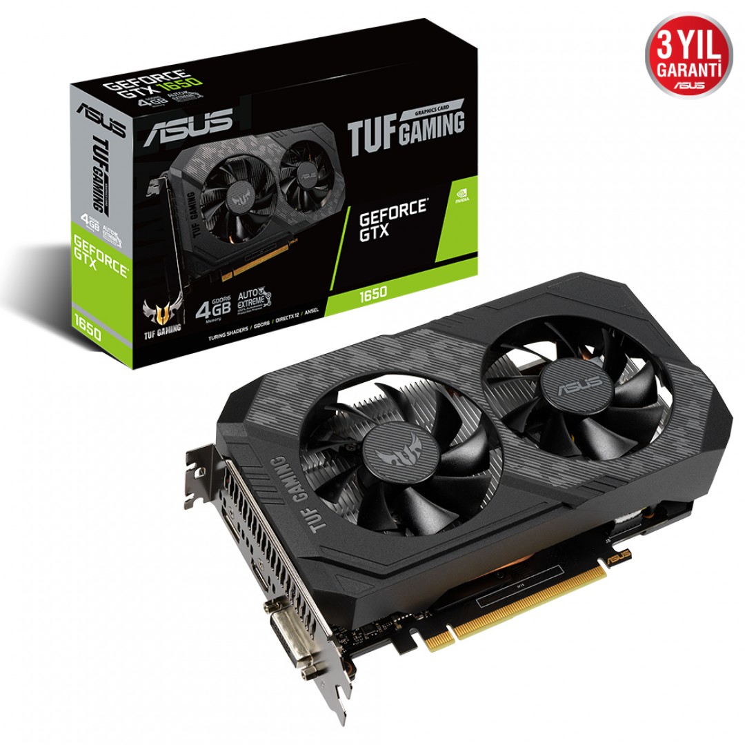 ASUS GTX1650 4GB TUF GTX1650-4GD6-GAMING GDDR6 128bit HDMI DVI DP PCIe 16X v3.0