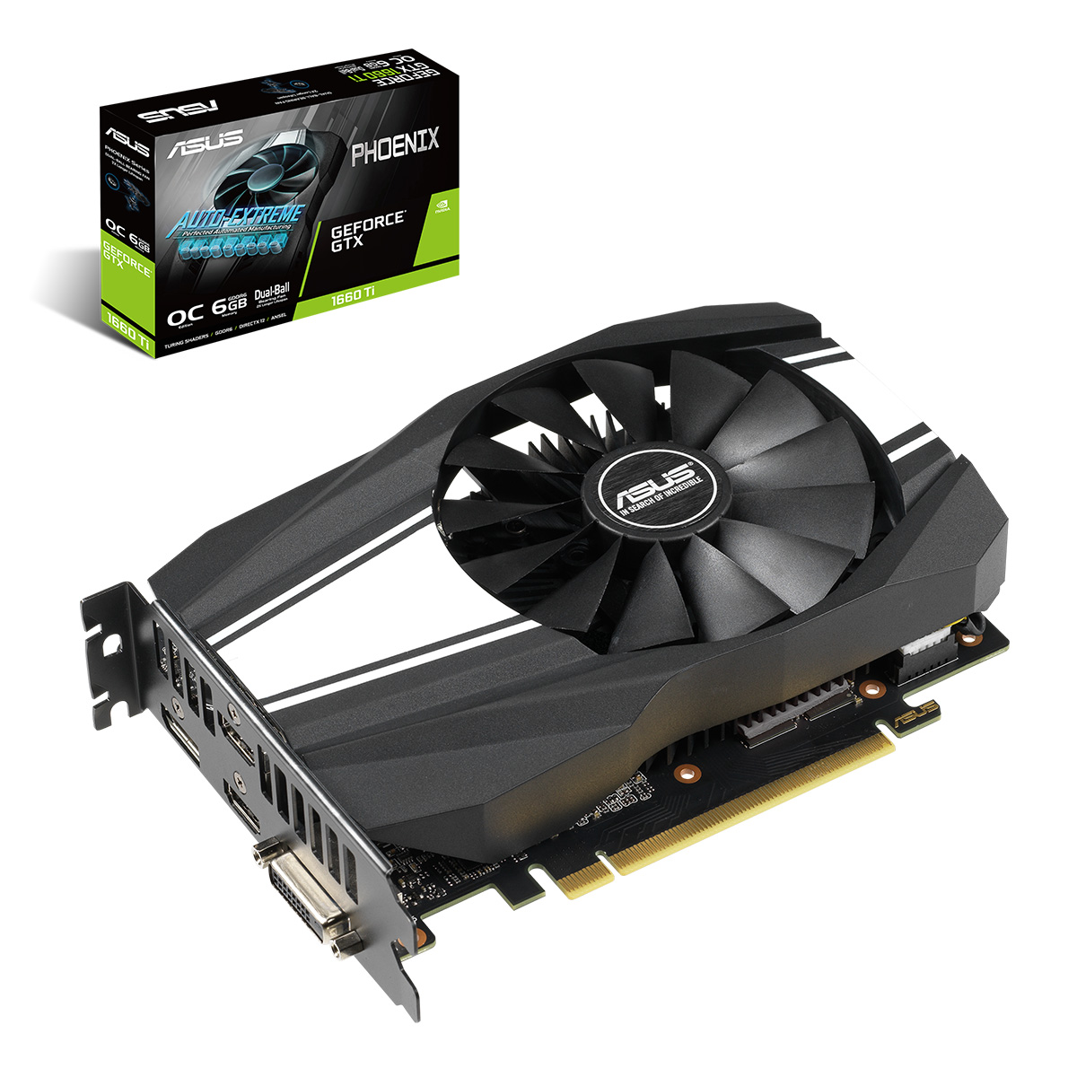 ASUS 6GB GTX1660TI PH-GTX1660TI-O6G GDDR6 192bit HDMI DVI DP PCIe 16X v3.0