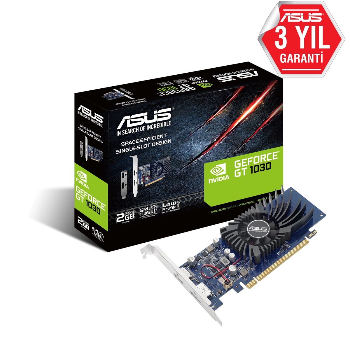 ASUS 2GB GT1030 2G-BRK GDDR5 64bit HDMI DVI PCIe 16X v3.0