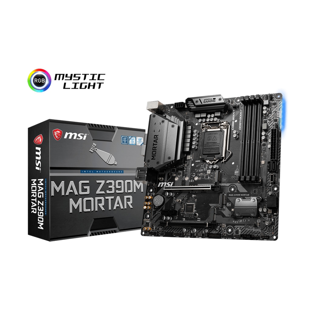 MSI Z390 MAG Z390M MORTAR DDR4 SATA3 M2 PCIe NVME HDMI DVI DP PCIe 16X v3.0 1151p v2 mATX