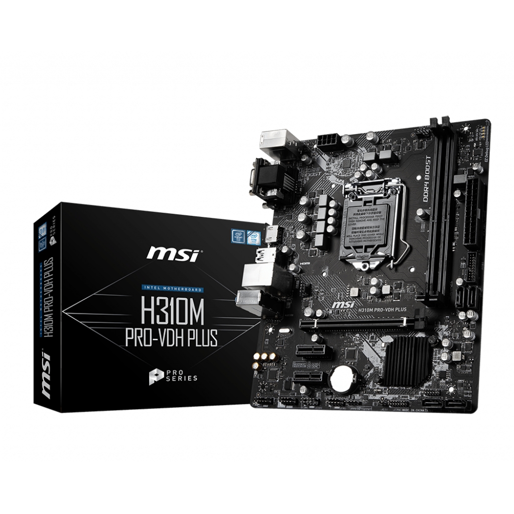 MSI H310 H310M PRO-VDH PLUS DDR4 SATA3 HDMI DVI PCIe 16X v3.0 1151P v2 mATX