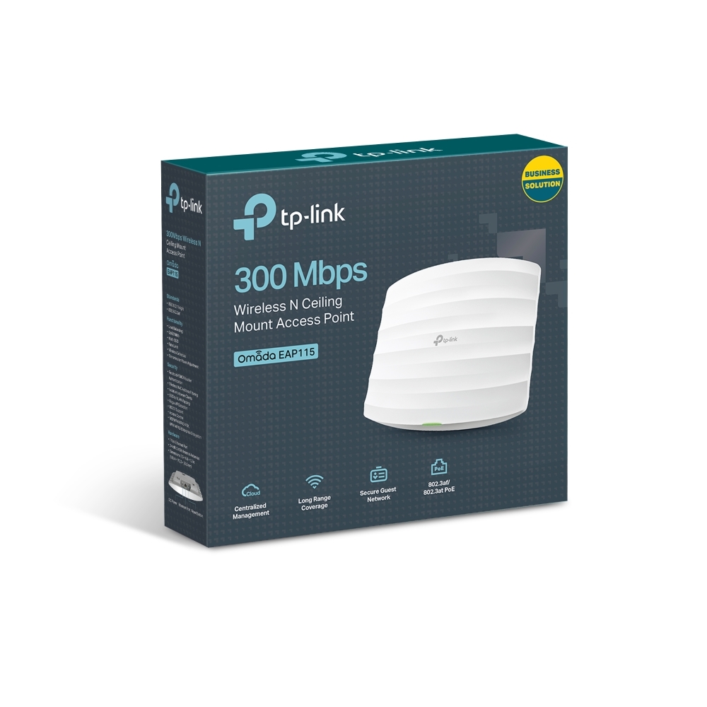 TP-LINK EAP115 300mbps N300 2.4GHZ Kurumsal Access Point Tavan Tipi