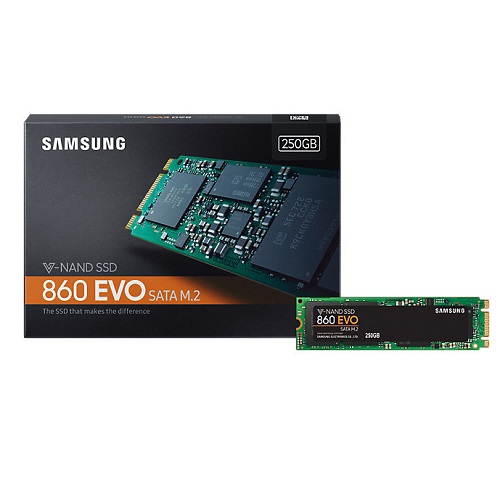 SAMSUNG 860 EVO MZ-N6E250BW 250GB 550- 520MB/s M2 SATA-3 Disk