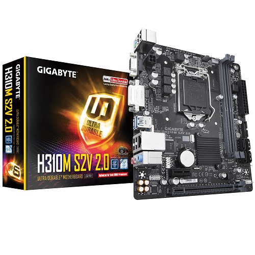 GIGABYTE H310M-S2V 2.0 DDR4 SATA3 DVI PCIe 16X v3.0 1151p v2 mATX