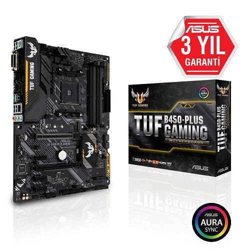 ASUS TUF B450-PLUS-GAMING DDR4 SATA3 M2 PCIe NVME HDMI DVI PCIe 16X v3.0 AM4 ATX