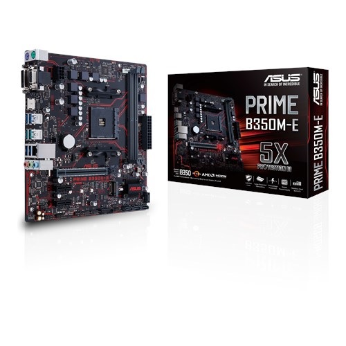 ASUS PRIME B350M-E DDR4 SATA3 M2 PCIe NVME HDMI DVI PCIe 16X v3.0 AM4 mATX