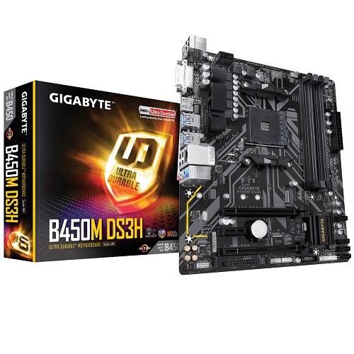 GIGABYTE B450M-DS3H DDR4 SATA3 M2 PCIe NVME HDMI DVI PCIe 16X v3.0 AM4 mATX