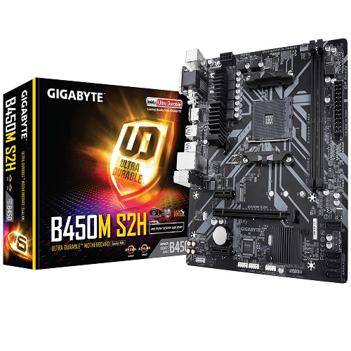 GIGABYTE B450M-S2H DDR4 SATA3 M2 PCIe NVME HDMI DVI PCIe 16X v3.0 AM4 mATX