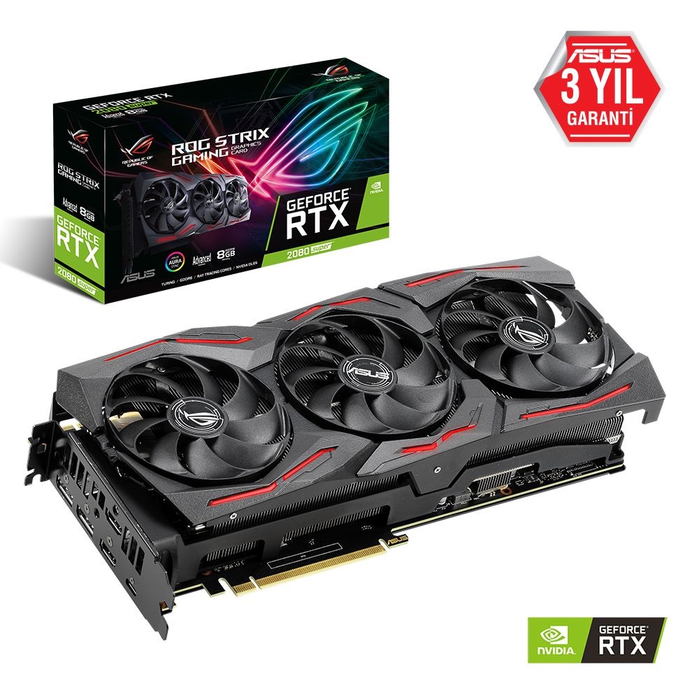 ASUS RTX2080 8GB SUPER ROG STRIX RTX2080S-A8G-GAMING GDDR6 256bit 2x HDMI Type-C 2X DP PCIe 16X v3.0