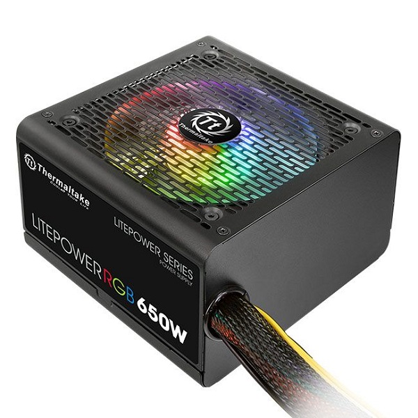 THERMALTAKE 650W LITE POWER RGB PS-LTP-0650NHSANE-1 12CM FANLI APFC POWER SUPPLY