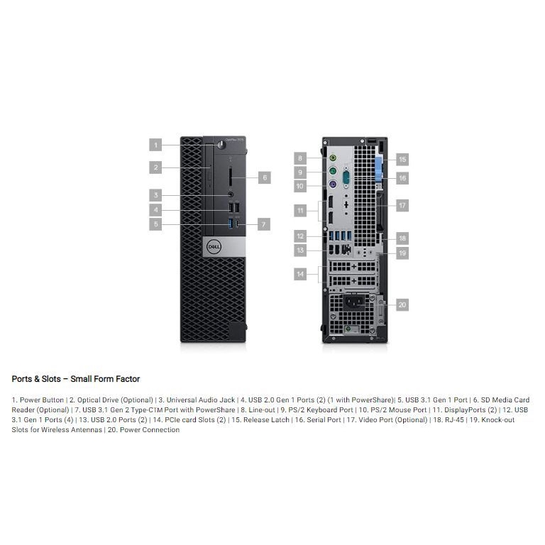 DELL N007O7070MT_UBU Opti 7070 MT, Ci7-9700, 8GB, 1TB, Intel UHD 630, Ubuntu