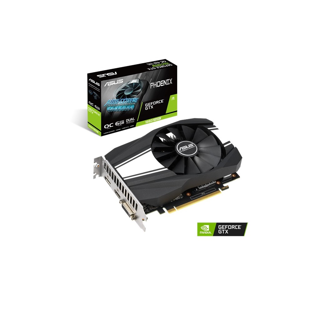 ASUS GTX1660 SUPER 6GB PHOENIX PH-GTX1660S-O6G GDDR6 192bit HDMI DVI DP PCIe 16X v3.0