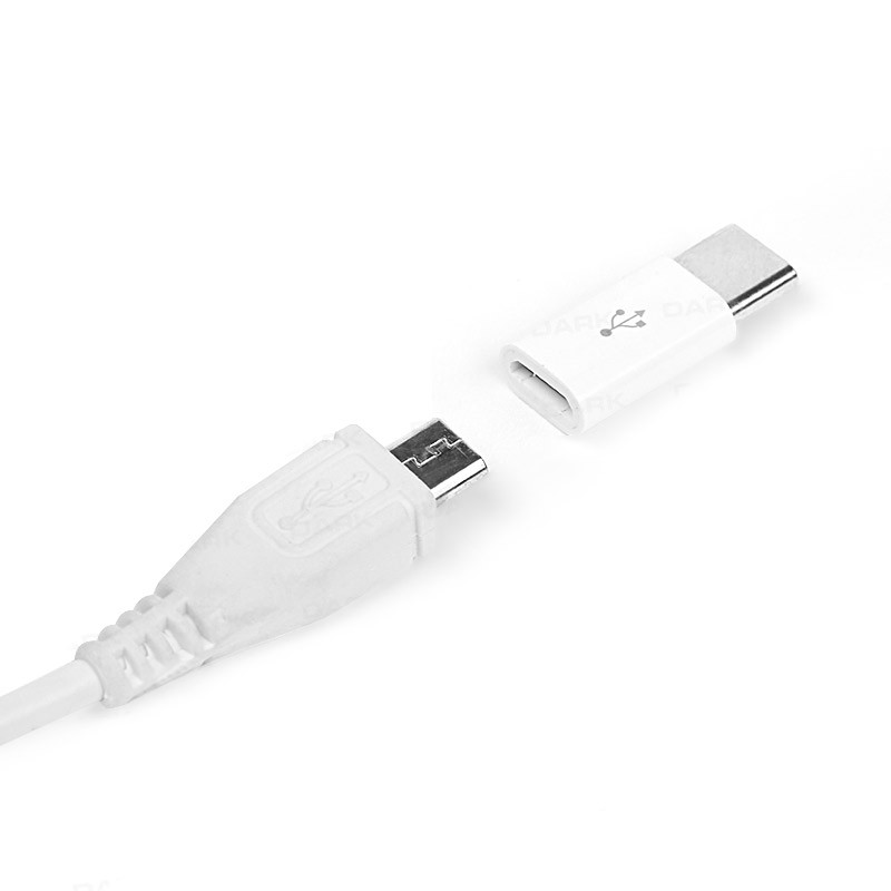 Dark USB3.1 TypeC Erkek - Micro USB2.0 Dişi Dönüştürücü Beyaz