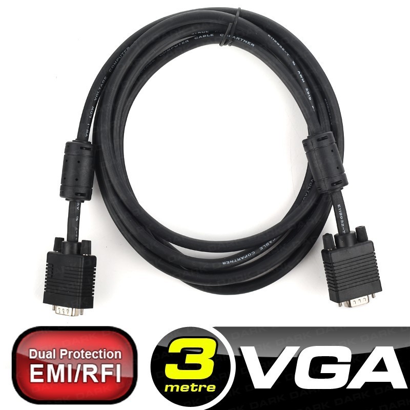 Dark 3m, Ferrit Core EMI/RFI Filtreli, 8mm Çaplı, VGA Kablo (Asılabilir) DK-CB-VGAL300